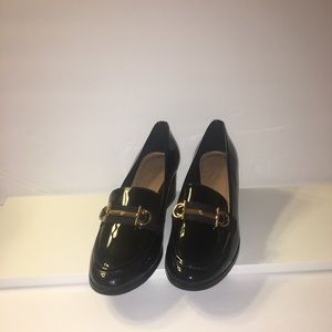ASOS black mid-heel loafer New